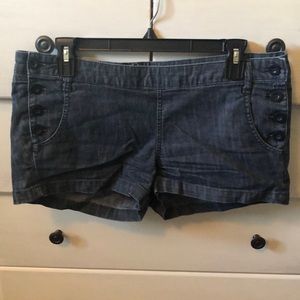 Dark wash denim shorts